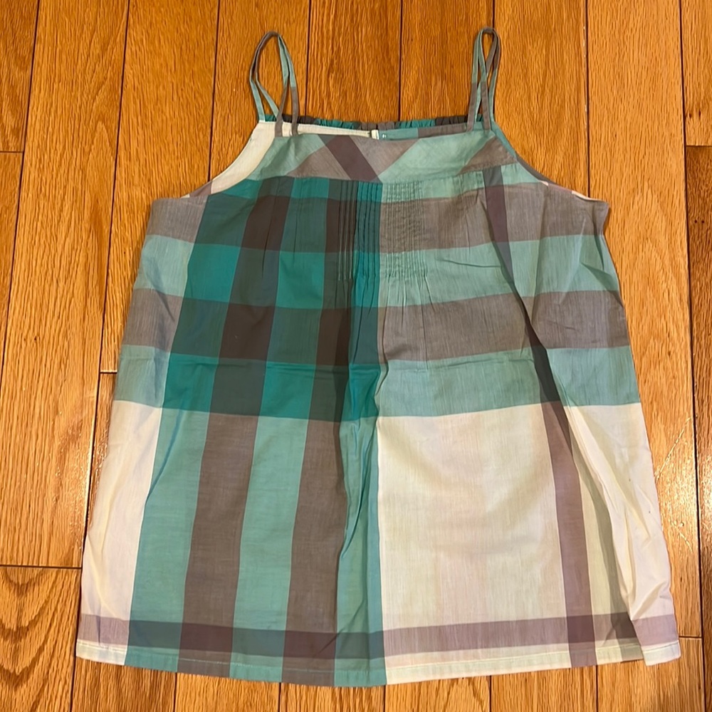 Burberry Girls Size 12 Mint Plaid Tank